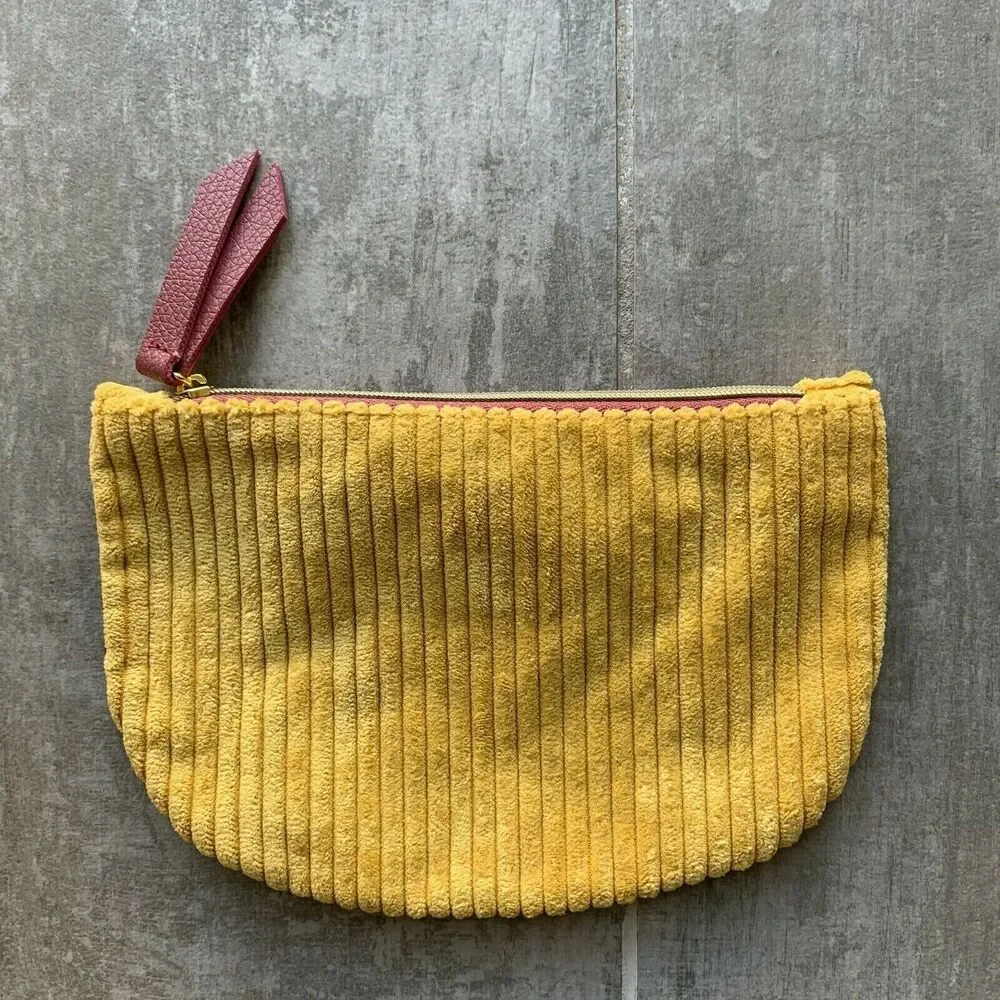 Corduroy Makeup Bag Zip Pouch Travel Case Wallet Mini Clutch Handbag NEW